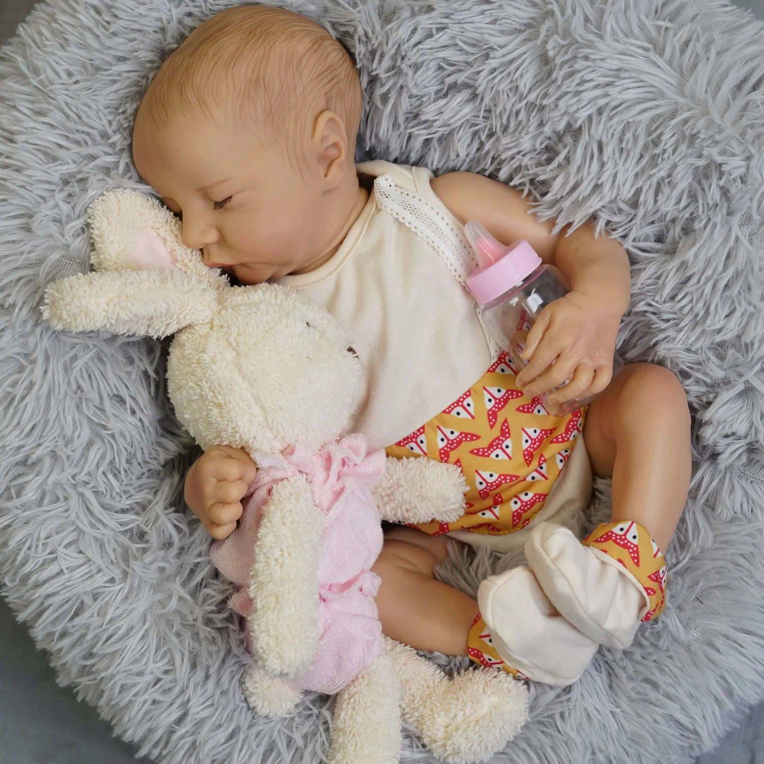 

RSG Bebe Reborn Doll 17 Inches Lifelike Newborn Cute Sleeping Reborn Baby Levi Vinyl silicon Doll Gift Toy for Children
