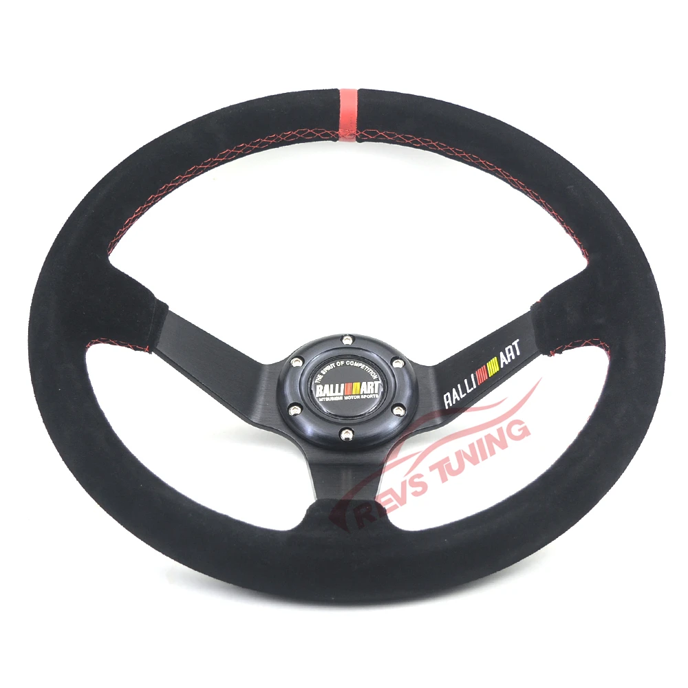350 мм замша кожа Ralliart гоночный автомобиль ралли руль|rally steering wheel|ralliart wheelleather racing