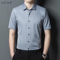 ucak brand summer comfortable striped shirts men clothing new fashion style streetwear casual soft shirt clothes homme u6243