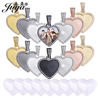 70pcsset 2530mm heart pendant base with cabochon cameo glass diamond tray jewelry making for diy hip hop necklaces findings