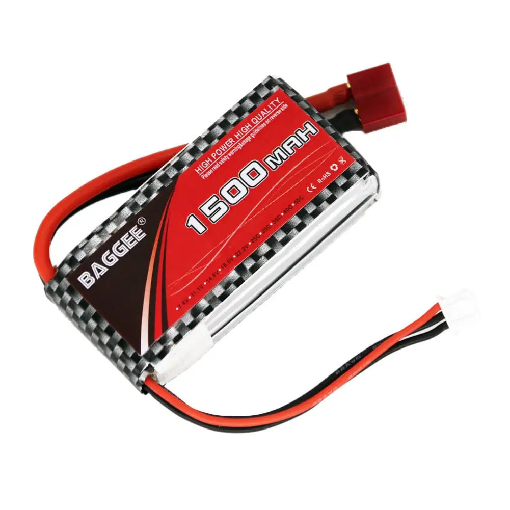 1 шт. BAGGEE Высокая разрядка Скорость 25C 2S 7 4 V 1500MAH литиевая батарея совместима для RC