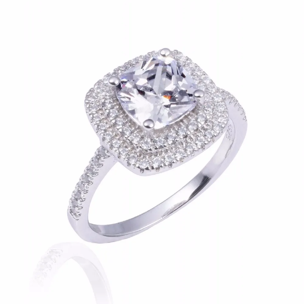 Акция! Женское кольцо из серебра 100% пробы с имитацией бриллианта 3 карата|jewelry