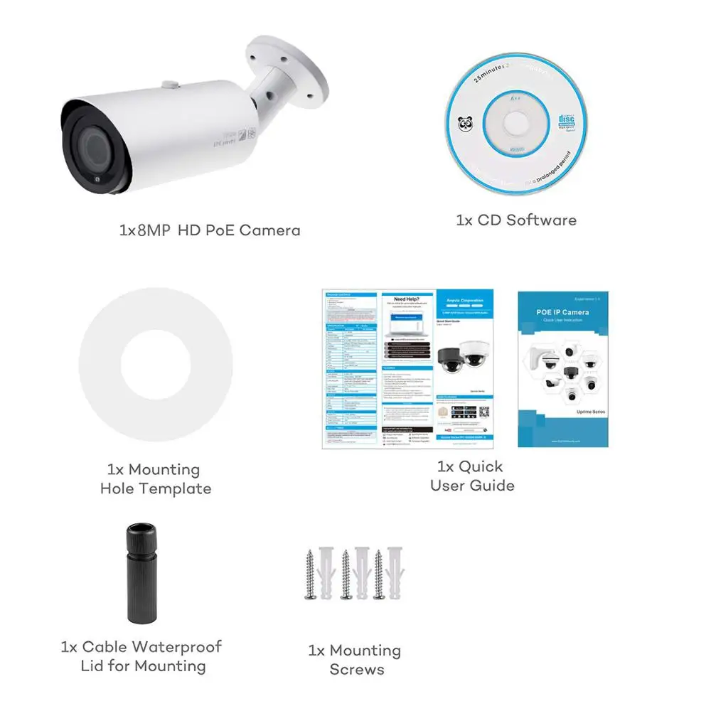 IP камера UniLook 5MP Bullet 4X Zoom POE со встроенным микрофоном слотом для SD карты