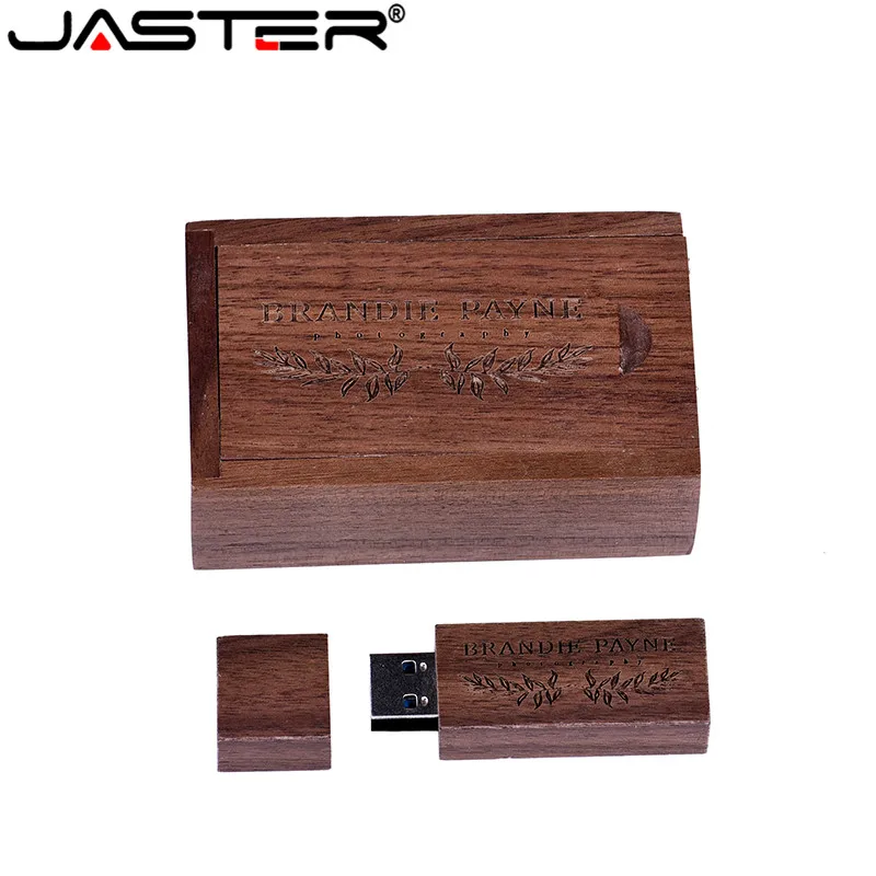 Usb флеш накопитель JASTER в деревянной коробке с гравировкой логотипа 4 ГБ 8 16 32 64 usb 2 0