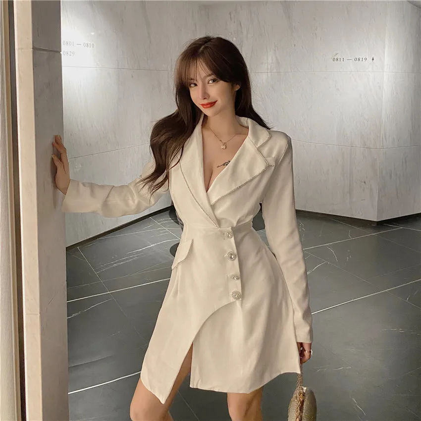 

Make heavy temperament web celebrity suit dress diamond decoration waist of edge off two waist dress