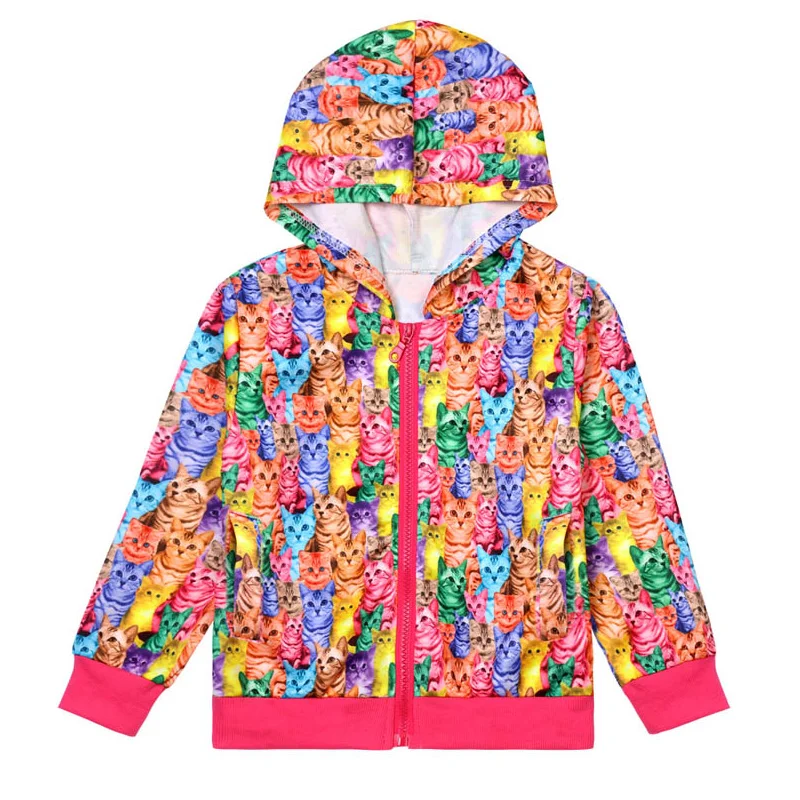 Детские куртки для девочек на весну и осень пальто с мультяшным принтом Детская