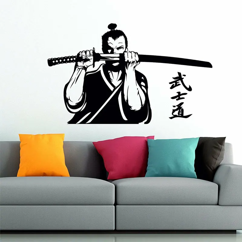 

Samurai Warrior Katana Sword Japanese Martial Wall Sticker Vinyl Home Decor Living Room Bedroom Removable Decals Mural 4046