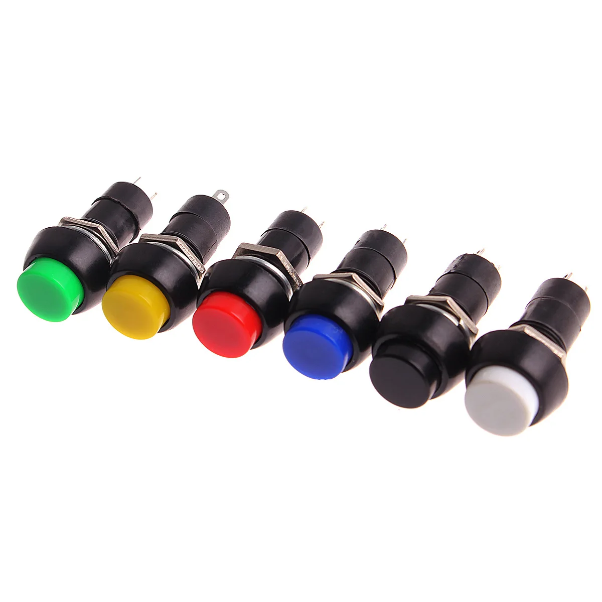 1PC PBS-11A PBS-11B 12mm self-locking Self-Recovery Plastic Push Button Switch momentary 3A 250V AC 2PIN 6Color | Обустройство дома