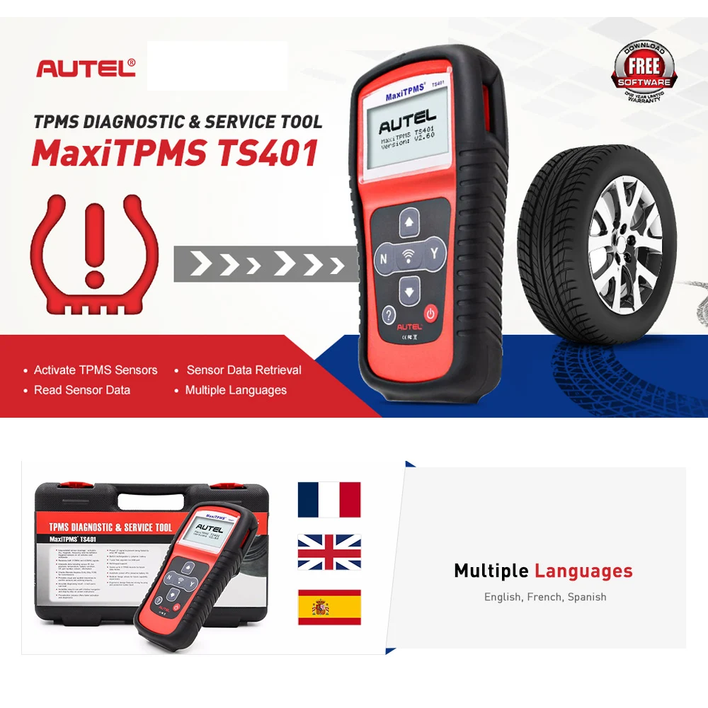 Диагностический инструмент Autel MaxiTPMS TS401 TPMS процесс предварительного выбора