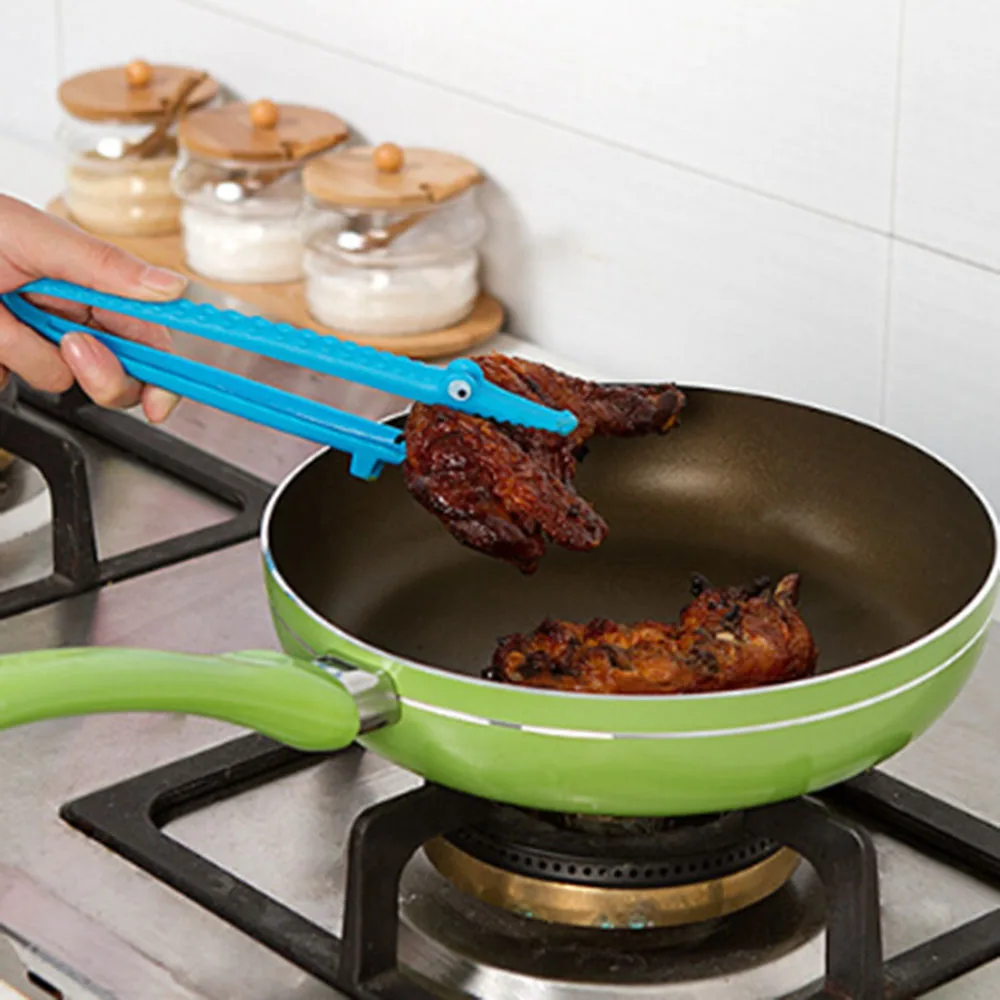 

Crocodile Salad Vegetable Fruit Clips BBQ Tongs Kitchen Baking Tools Cooking Food Tongs Bread Egg Clip Tools