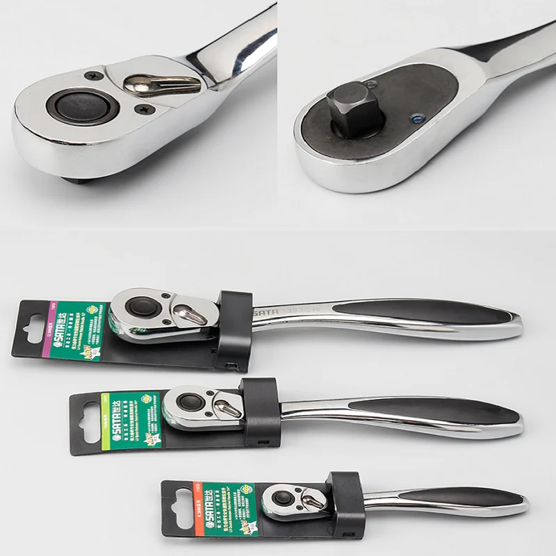 SATA Профессиональный Трещоточный ключ ультра тонкий кривошипный Быстрый гаечный