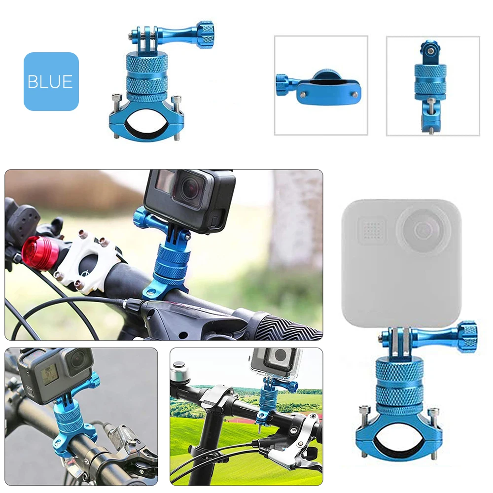 

360 Degree Camera Bracket Holder For Bicycle Bike Motorcycle Support For GoPro Hero 3+ 8/7/6/5/4/3/2 Skeleton Frame Stand Clip
