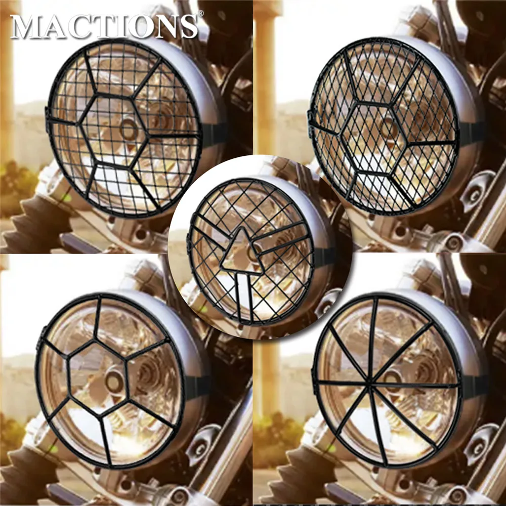 Мотоциклетная Металлическая лампа для фар 6 3 дюйма сетчатый чехол гриля черная