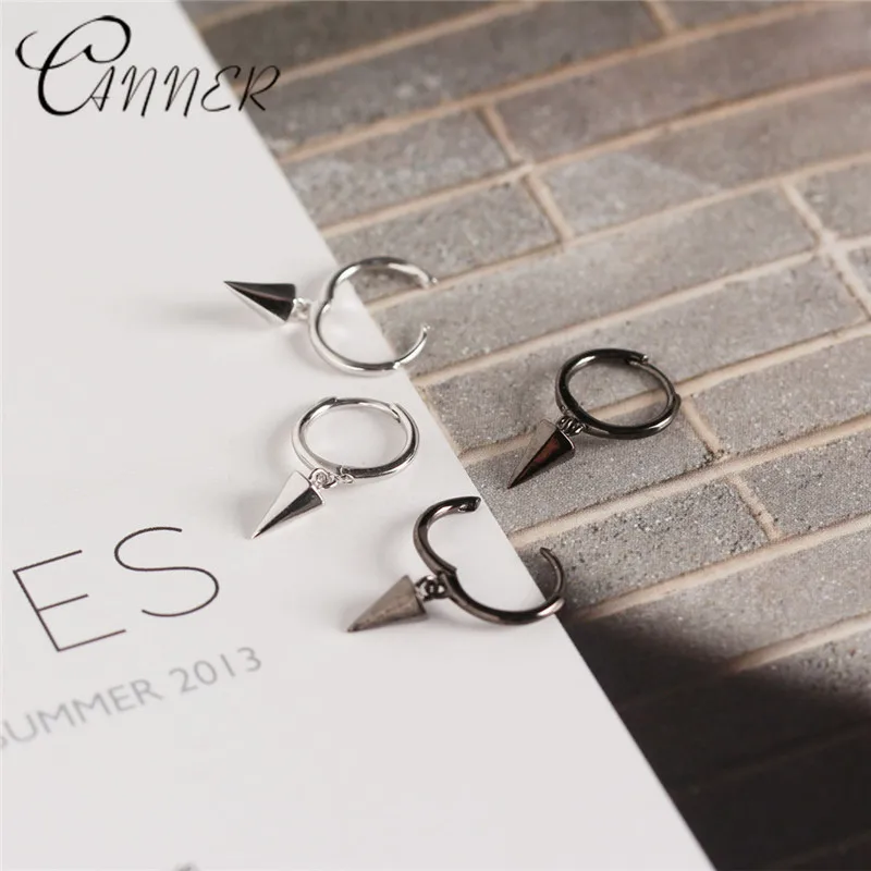 

CANNER Small Stud Earrings Women's Popular Personality Hexagonal Conical Earings Fashion Jewelry 925 Sterling Silver Earrings