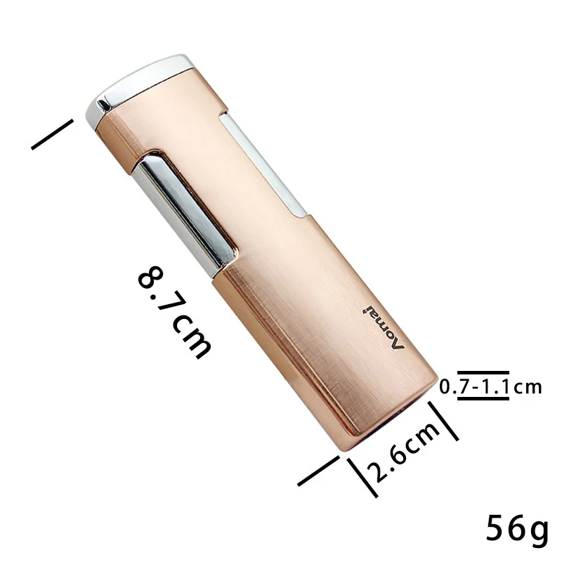 Креативная Бутановая газовая надувная Зажигалка ультра тонкая металлическая