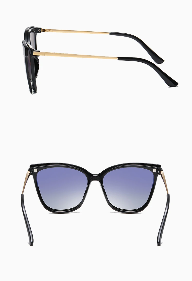 2 In 1 Set Polarized Clip On Sunglasses For Women Men Retro Luxury CatEye Anti Blue Light Glasses Frame Magnetic Driving Eyewear square sunglasses