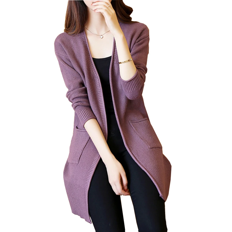 2020 Autumn Winter knitted Cardigan Women Sweater Coat Long Sleeve Casual Coats female Korean Loose Sweater Cardigan Women Tops