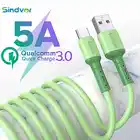 1 м жидкий силикон 5A супер быстрый зарядный кабель Micro USB Type C кабель для Samsung Xiaomi для iPhone Huawei зарядный провод данных