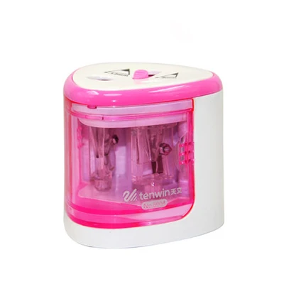 8004-pink Tenwin электрическая точилка для карандашей Автоматическая точилка для карандашей Kawaii ручка нож батарея/USB зарядка питание канцелярские принадлежности - Цвет: 8004-pink