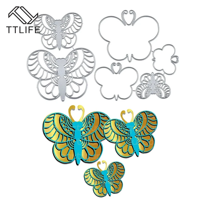 TTLIFE слой бабочка металлические режущие штампы 2019 новый трафарет для DIY