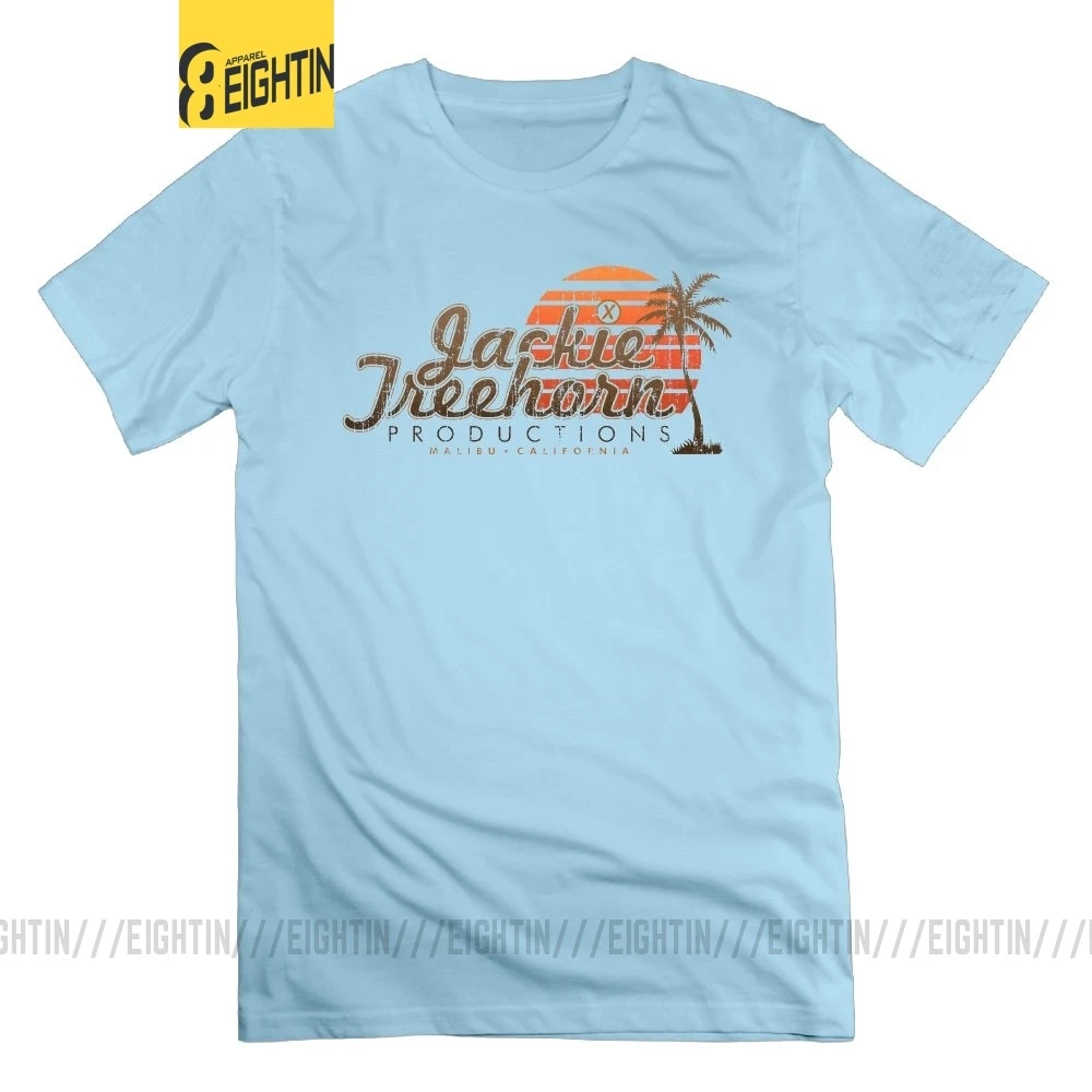 Jackie Treehorn products Футболка Большой Lebowski хлопок короткий рукав 6XL футболки Круглый вырез для мужчин большой размер футболки - Цвет: Небесно-голубой