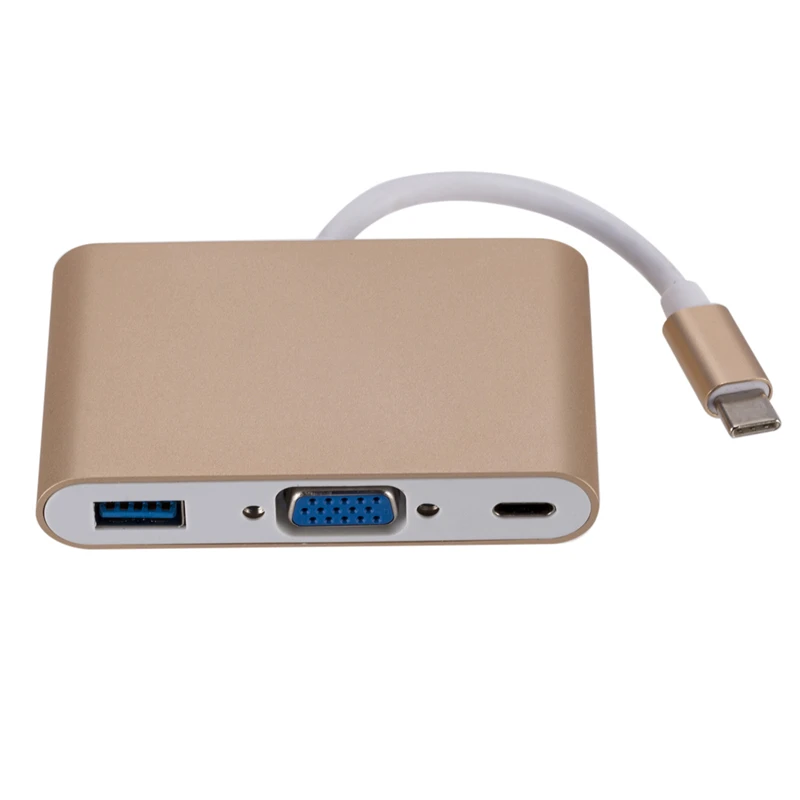 Usb-хаб type C-VGA адаптер для MacBook Air 13 док-станция Hab USB-C концентратор USB 3,0 PD VGA Ноутбук Тип C адаптер сплиттер конвертер