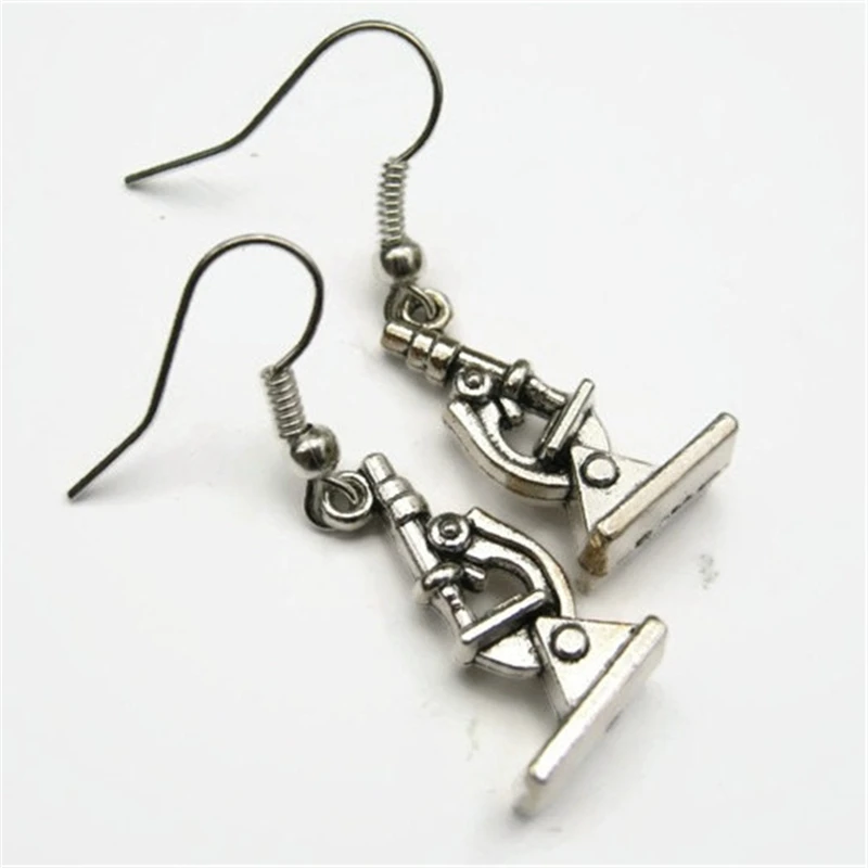 Серьги с микроскопом ученые висячие серьги научные ювелирные изделия