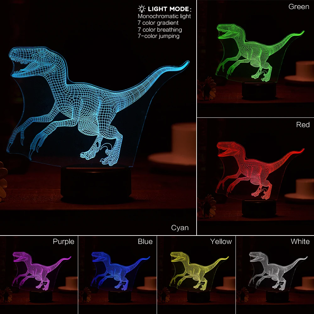 Новый мультяшный мир Юрского периода Bru в форме динозавра Раптора акриловая