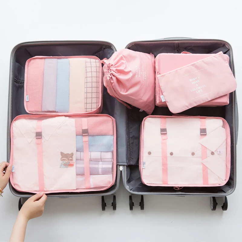 Портативные розовые мешки для хранения на молнии большая закрывающаяся домашняя