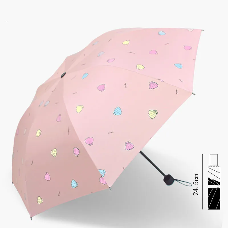 

Three-Fold Anti-UV Umbrella For Women Waterproof Shell Discoloration On Light