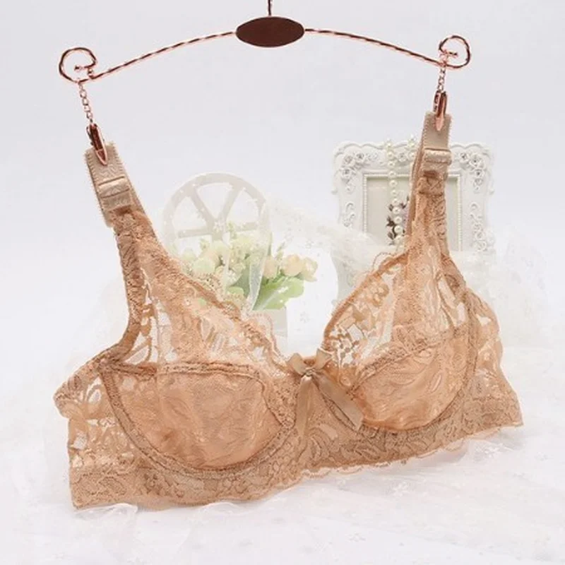 

Sexy Lace Bras For Women Thin see-through bra Sexy Lingerie Comfort Push Up Bra Adjusted Plus Size Backless Bralette