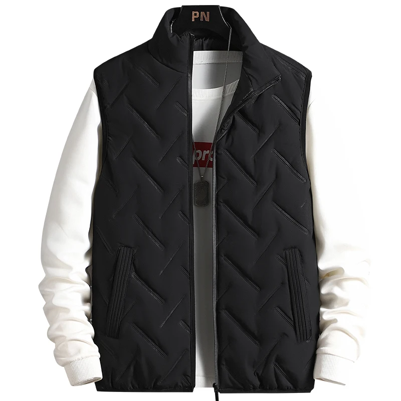 Mens Jacket Sleeveless Vest 2021 Autumn Winter Fashion Vests Casual Coats Male Cotton Men's Men Thicken Waistcoat M-5XL | Мужская