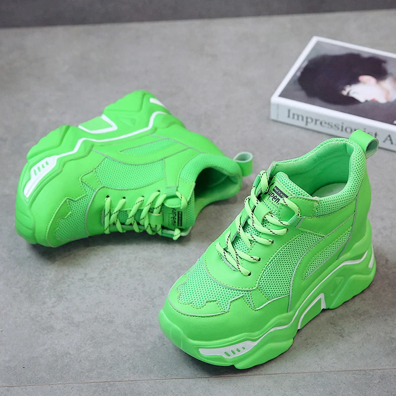 Женские кроссовки на платформе повседневные высоком каблуке обувь для колледжа