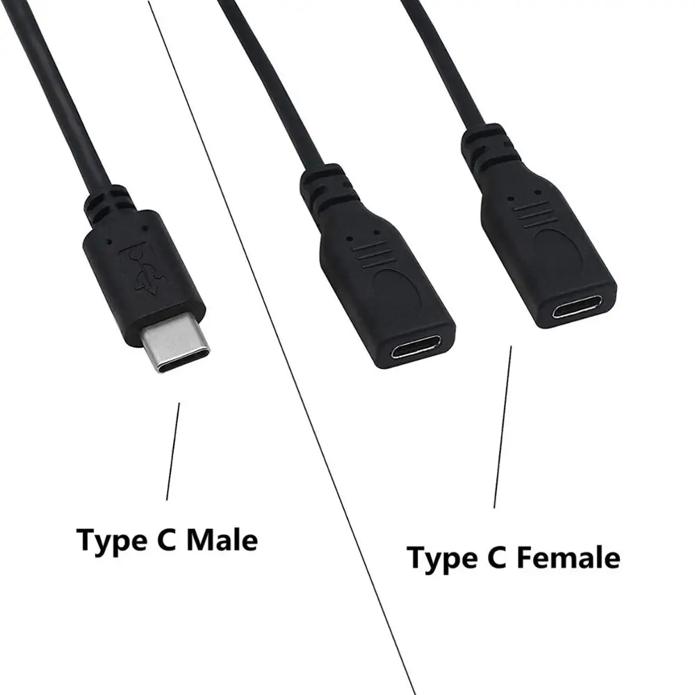 Многофункциональный штекер USB 2 в 1 Type 3 C на гнездо x USB-C адаптер для зарядки и
