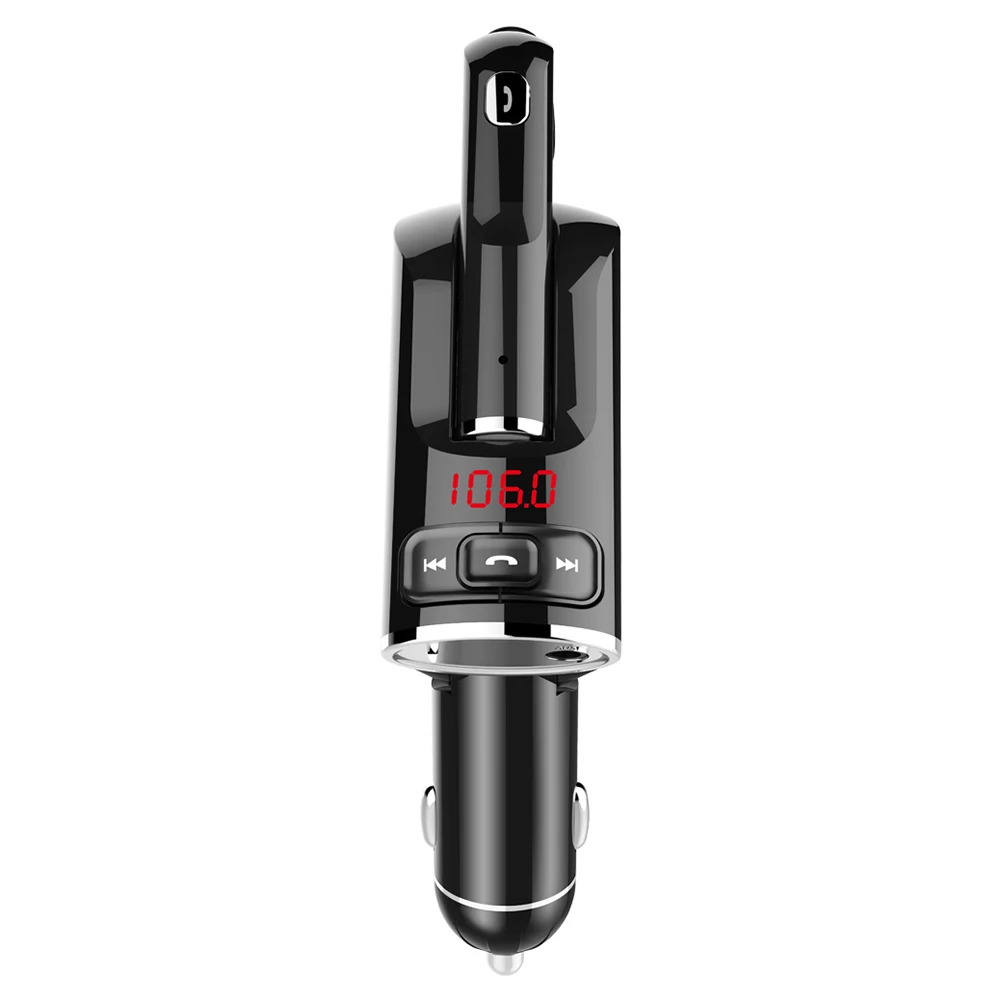 

12V - 24V Multifunctional Bluetooth 5.0 Dual USB Ports Car Headset MP3 Player FM Transmitter Radio Modulator Car Kit Charger