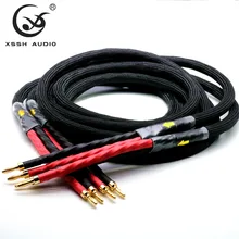 XSSH аудио 1 пара Hi-end DIY HIFI позолоченные 4 вилки банана до 4 вилки банана посеребренные Siltech G5 динамик кабель Шнур провода