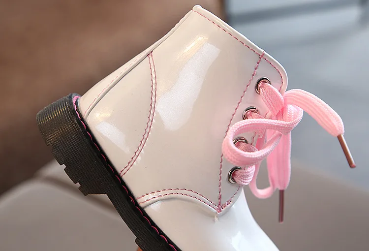 JUSTSL Autumn Winter Children's Martin Boots Girls Boys Short Boots Baby Kids Plus Velvet Waterproof Cotton Shoes