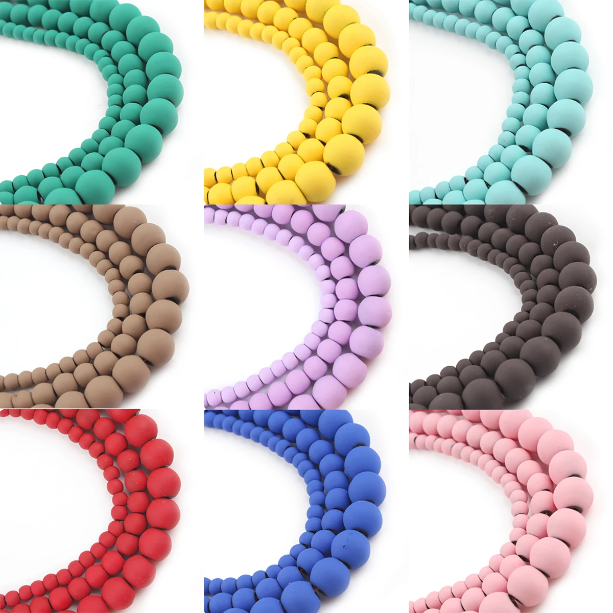 

Multi-color 4/6/8/10mm Natural Stone Rubber matte hematite Beads round loose beads Jewelry For Wristband Jewelry Making Findings