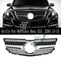 car front bumper grille diamond style grille for mercedes benz glk x204 glk250 glk300 glk350 2013 2015 racing grill