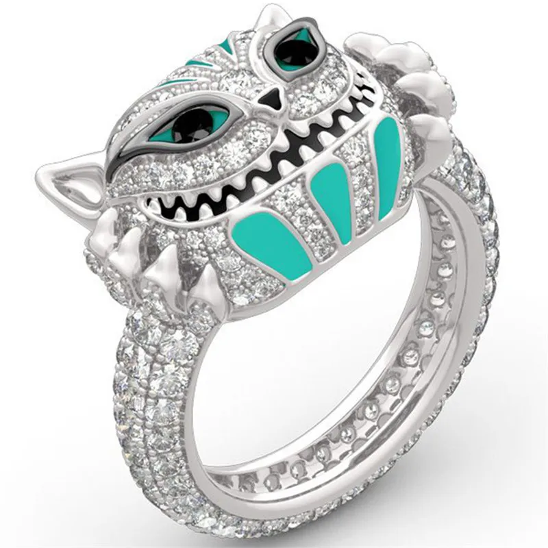 

Gu Li Fashion Lovely Crystal Two-Tone Owl Enamel Women's Ring For Engagement Party Wedding Jewelry Animal Accessories Size 6-10