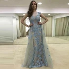 Женское вечернее платье, кружевное платье до пола на молнии, с вырезом-крылышком, рукавами-крылышками, аппликациями и блестками, для вечерние, выпускного вечера, 2021