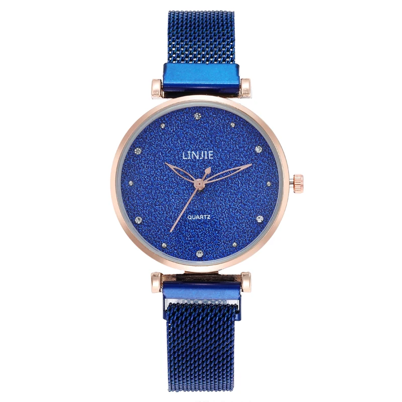 Роскошные женские часы Современная мода розовые кварцевые Звездное небо