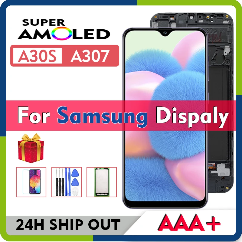Pantalla LCD Amoled A307 Original, montaje de digitalizador con pantalla t&aacute;ctil para Samsung Galaxy A30S 2019, A307F, A307FN-0