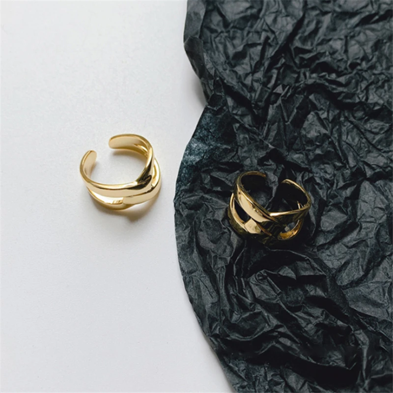 

Chic Golden Color Plating Chunky Midi Ring Geometric Cross Large Antique Rings Anillos Jewelry for Girlfriend Women Bridal Gifts