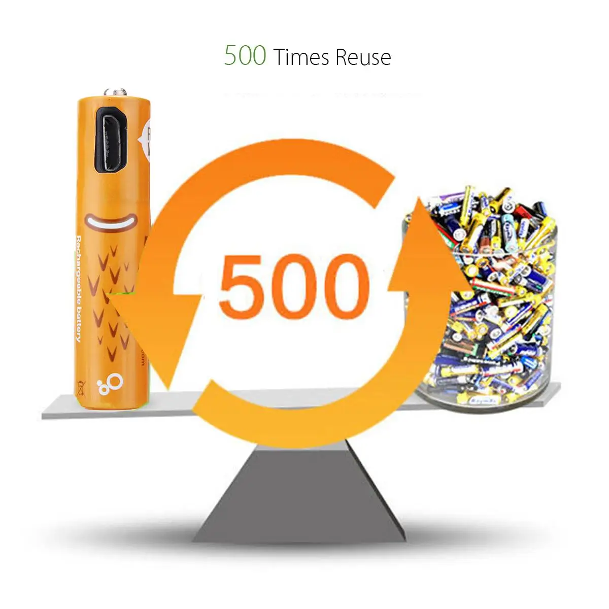 4 шт./лот 1 2 V 450mAh перезаряжаемые USB батареи Ni-MH 500 повторное использование Быстрая