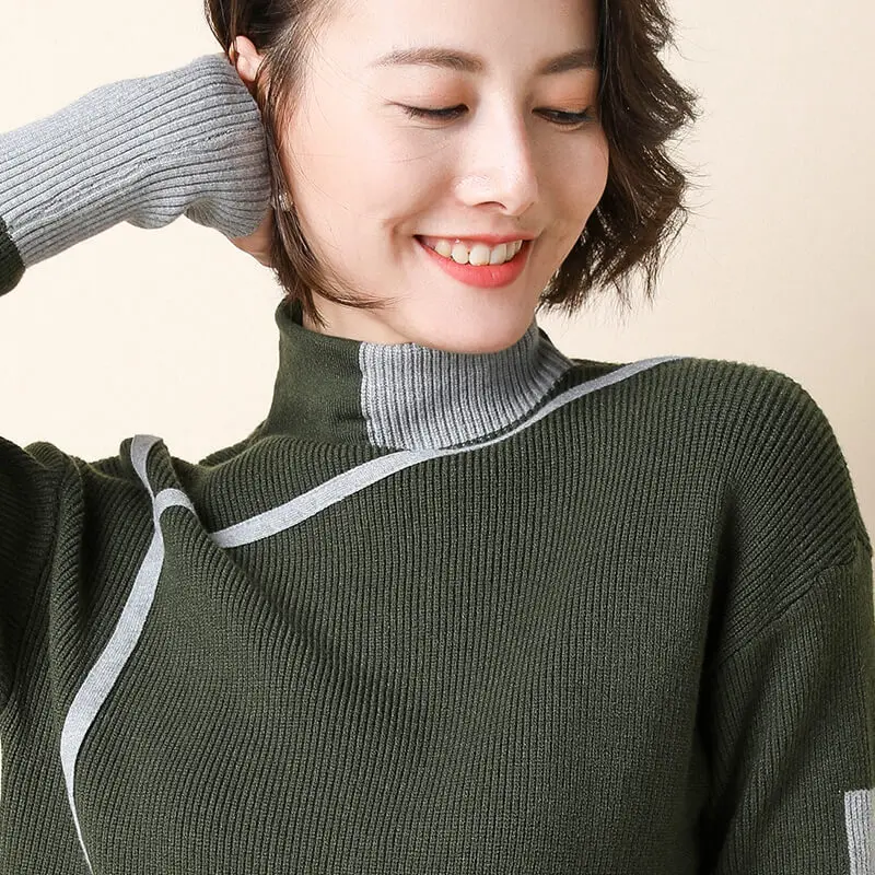 JORSEA теплый вязаный женский свитер с высоким воротником 2019 осень новый дизайн
