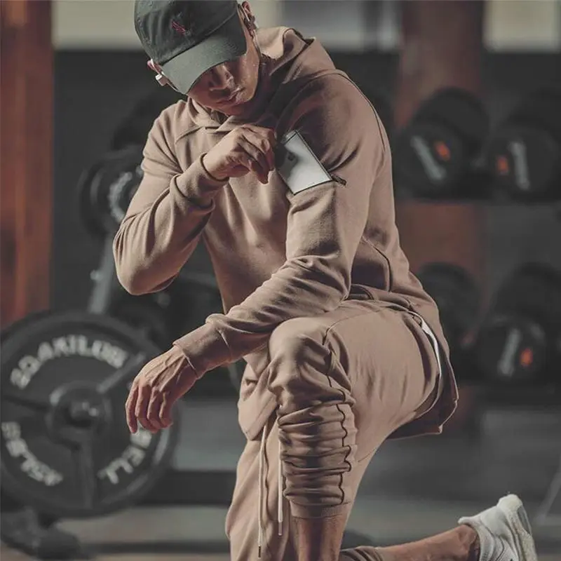 

Muscle Men's Suit Running Gym Sports Autumn Tights Spring and Autumn Basketball Training Quick-Drying Clothes Slim Trousers