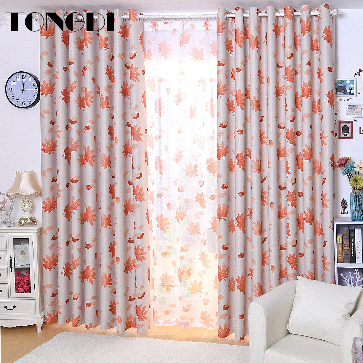 Светонепроницаемые шторы TONGDI элегантные высококачественные украшения с принтом