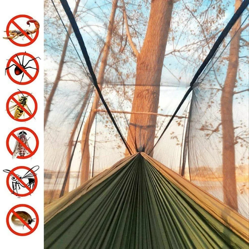 

Portable Outdoor Camping Mosquito Net HammockTent with Hammock Canopy High Strength Parachute Hanging Bed Hunting Sleeping Swing