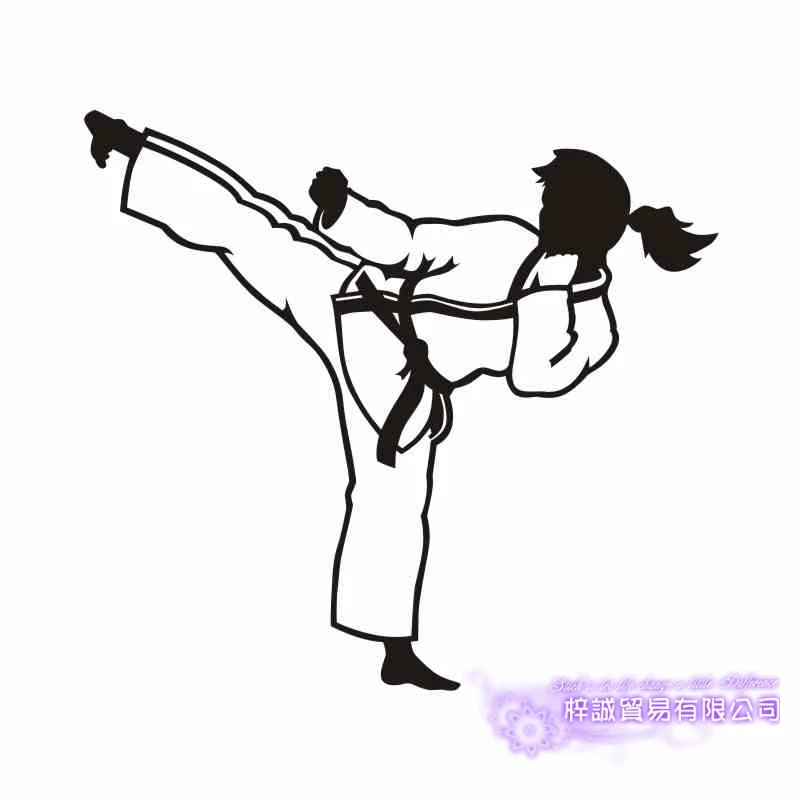 Женщина Боксерский клуб тхэквондо каратэ стикер Kick Play автомобиль наклейка